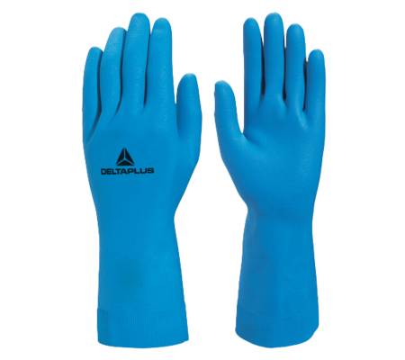 Guanti chimici VE440 - per acidi e industria alimentare - taglia 6-7 - lattice - blu - conf. 12 pezzi - Deltaplus - VE440BL06 - 3295249046828 - DMwebShop