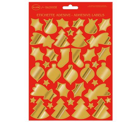 Stickers adesivi fustellati - motivi natale - Oro - conf. 24 pezzi - Rex Sadoch - 99ETICN02 - 8004999299027 - DMwebShop