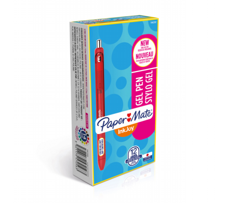 Penna a sfera a scatto Inkjoy Gel - punta 0,7 mm - rosso - Papermate - 1957056 - DMwebShop - 1
