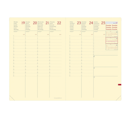 Agenda settimanale Ministro Prestige 2025 - 16 x 24 cm - silk bordeaux - Quo Vadis - 286518Q - DMwebShop - 1