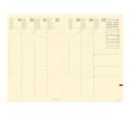 Agenda settimanale Ministro Prestige 2025 - 16 x 24 cm - silk bordeaux - Quo Vadis - 286518Q - DMwebShop - 2
