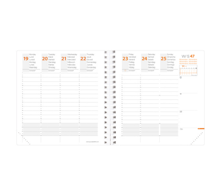 Agenda settimanale Time&Life 2025 - 16 x 16 cm - rame metal - Quo Vadis - 540121Q - DMwebShop - 1
