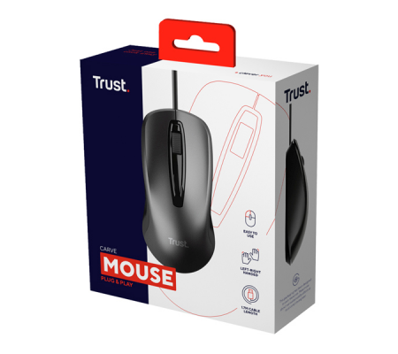 Mouse ottico Carve - con filo - Trust - 23733 - DMwebShop - 3