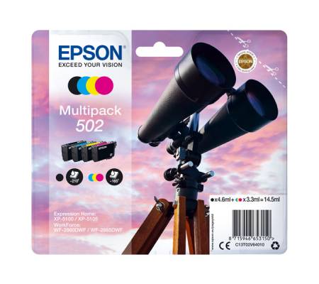 Cartuccia Multipack - 502 - BK-C-M-Y - Epson - C13T02V64010 - 8715946653150 - DMwebShop