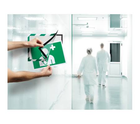 Cornice adesiva Duraframe Security A4 - pannello magnetico - 21 x 29,7 cm - verde-bianco - conf. 2 pezzi - Durable - 4944-131 - 4005546406558 - DMwebShop - 5