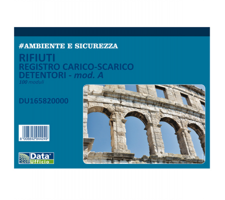 Rregistro carico-scarico rifiuti - Mod. A - 100 fogli - 29,7 x 21,5 cm - conf. 2 pezzi - Data Ufficio - DU165820000 - DMwebShop - 1