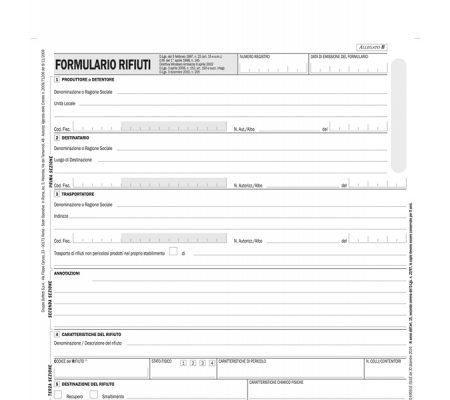 Formulario dei rifiuti snap - 4 copie - conf. 50 pezzi - Data Ufficio - DU18583030F - DMwebShop - 1