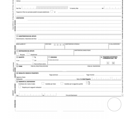 Formulario dei rifiuti snap - 4 copie - conf. 50 pezzi - Data Ufficio - DU18583030F - DMwebShop - 2