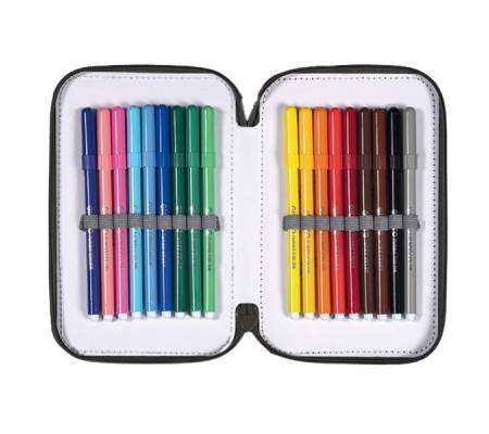 Astuccio Colors 3 zip - 13 x 20 x 7,5 cm - tessuto - fantasie assortite - conf. 6 pezzi - Colorosa - 368370 - 8004428065384 - DMwebShop - 3