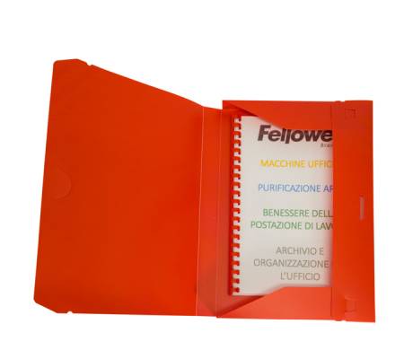 Cartella progetto con elastico - 24 x 35 cm - dorso 3 cm - rosso - conf. 10 pezzi - Fellowes - U140-RO - 8015687007206 - DMwebShop - 2