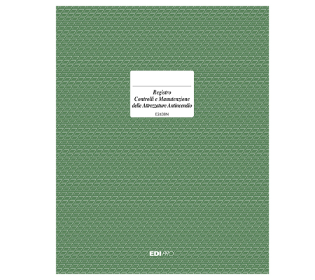 Registro prevenzione incendi - 48 pagine - 31 x 24 cm - conf. 5 pezzi - Edipro - E2438N - 8023328243814 - DMwebShop