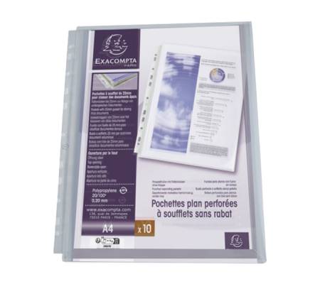 Buste forate con soffietto - PPL - 22 x 30 cm - trasparente - conf. 5 pezzi - Exacompta - 5507E - 3157407004951 - DMwebShop