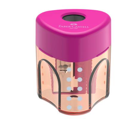 Temperamatite con contenitore - 1 foro - triangolare - con serbatoio - conf. 24 pezzi - Faber Castell - 183405 - 6933256640628 - DMwebShop - 2
