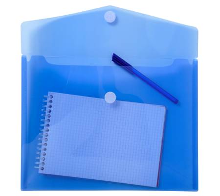 Busta a tasca con chiusura in velcro - PPL - 24 x 32 cm - blu-trasparente - conf. 5 pezzi - Exacompta - 56422E - 3130630564225 - DMwebShop - 1