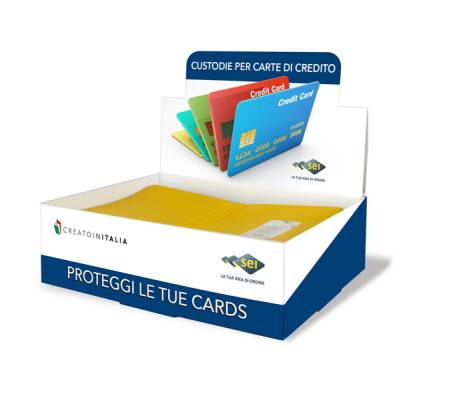 Busta porta card - 5,8 x 8,7 cm - 2 tasche - colori assortiti - conf. 50 pezzi - Sei Rota - 48431290 - 8004972027302 - DMwebShop - 1