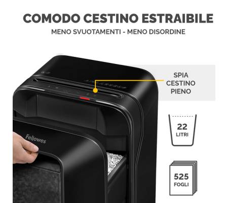 Distruggidocumenti LX-201 - a microframmenti - nero - Fellowes - 5050001 - 50043859751513 - DMwebShop - 4