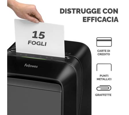 Distruggidocumenti LX-211 - a microframmenti - nero - Fellowes - 5050201 - 50043859751537 - DMwebShop - 2