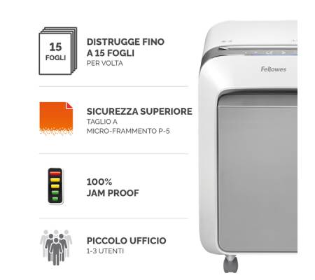 Distruggidocumenti LX-211 - a microframmenti - bianco - Fellowes - 5050301 - 50043859751544 - DMwebShop - 1