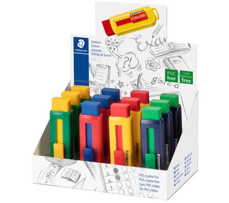 Gomma a scorrimento eraser - involucro colori vivaci assortiti - conf. 12 pezzi - Staedtler - 525 PS1 S - 4007817525180 - DMwebShop - 5