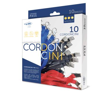 Cordoncino Pass M - raso - lunghezza 85 cm - blu - conf. 50 pezzi - Sei Rota - 62008207 - 8004972025162 - DMwebShop - 1