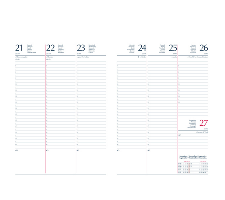 Agenda settimanale 2025 - copertina in carta imbottita - 17 x 24 cm - rosso - No Brand - 9131XMT08 - DMwebShop - 1