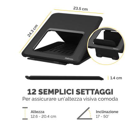 Supporto laptop Breyta - nero - Fellowes - 100016558 - 43859794843 - DMwebShop - 1