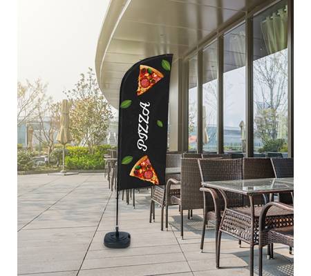 Bandiera a vela PIZZA - con base riempibile - 89 x 240 cm - Studio T - BFAW310-WT21-I136ECO - DMwebShop - 4