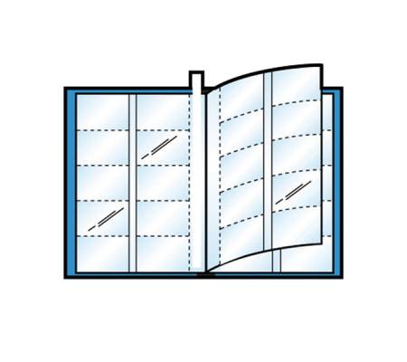 Porta biglietti da visita Asso Card - 21 x 29,7 cm - 10 buste con 10 tasche ciascuna - blu - Sei Rota - 57000207 - 8004972029955 - DMwebShop - 1