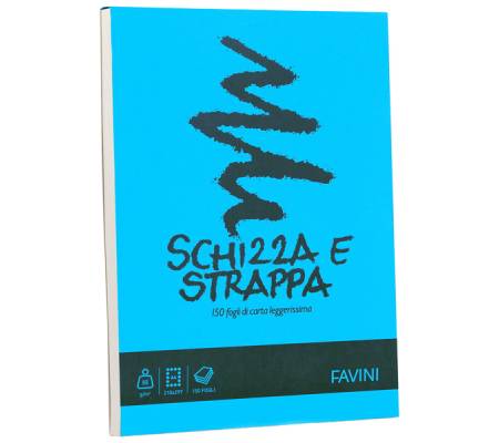 Blocco Schizza e Strappa - A4 - 210 x 297 mm - 50 gr - 150 fogli - conf. 5 pezzi - Favini - A200704 - 32637A - DMwebShop - 1