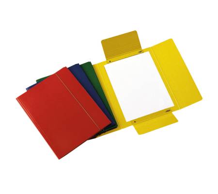 Cartellina con elastico presspan 3 lembi - 700 gr - 25 x 34 cm - giallo - conf. 10 pezzi - Cart. Garda - CG0032PBXXXAE04 - 51441A - DMwebShop - 1