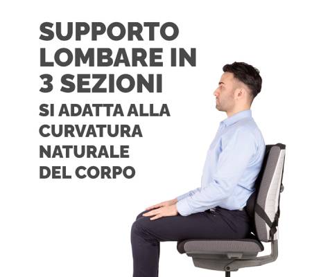 Supporto lombare ergonomico - 38 x 37 x 5 cm - nero - Fellowes - 8041801 - 43859685714 - DMwebShop - 2