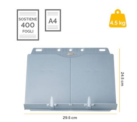 Leggio Booklift - formati A4-A3 - silver - Fellowes - 21140 - 77511211409 - DMwebShop - 1