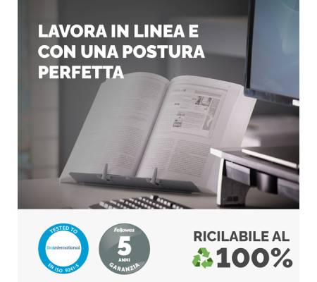 Leggio Booklift - formati A4-A3 - silver - Fellowes - 21140 - 77511211409 - DMwebShop - 4