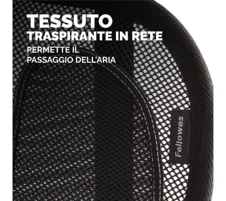 Supporto schiena Office Suites - 50 x 45 x 20 cm - in tessuto a rete - nero - Fellowes - 9191301 - 43859600434 - DMwebShop - 3