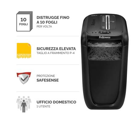Distruggidocumenti 60CS - a frammenti - 22 lt - Fellowes - 4606101 - 43859642854 - DMwebShop - 1