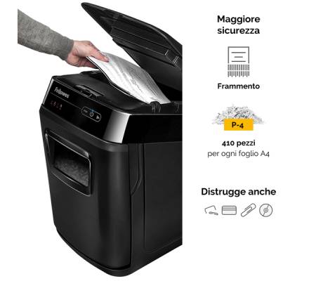 Distruggidocumenti AutoMax 130C - a frammenti - 32 lt - Fellowes - 4680102-99 - 43859683741 - DMwebShop - 4