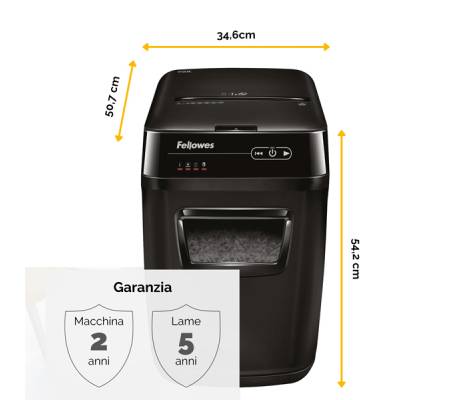 Distruggidocumenti AutoMax 130C - a frammenti - 32 lt - Fellowes - 4680102-99 - 43859683741 - DMwebShop - 5