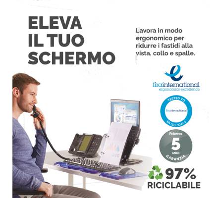 Supporto notebook Professional Series - hub USB - leggio - Fellowes - 8024602 - 43859611164 - DMwebShop - 2