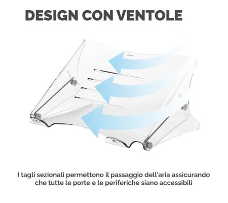 Supporto notebook Clarity - 35 x 27 x 13,4-20,4 cm - Fellowes - 9731401 - 43859752737 - DMwebShop - 2