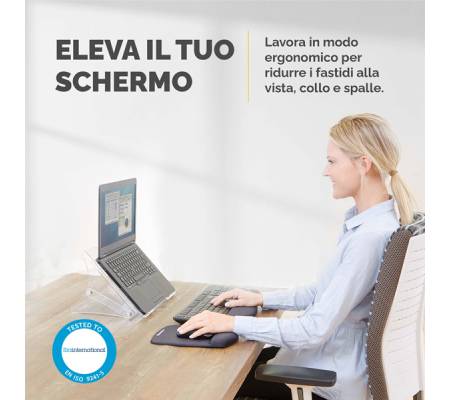 Supporto notebook Clarity - 35 x 27 x 13,4-20,4 cm - Fellowes - 9731401 - 43859752737 - DMwebShop - 4