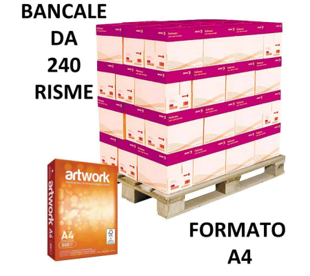 Carta da fotocopie Bianca Art Work - A4 - 75 gr - risma da 500 fogli (bancale da 240 risme) - Lecta - 160285bancale - DMwebShop