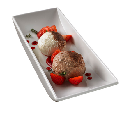 Vassoio rettangolare - 25,6 x 9 x 4 cm - melamina - bianco - Leone - T8118 - DMwebShop - 1
