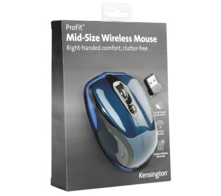 Mouse wireless Pro Fit - di medie dimensioni - blu zaffiro - Kensington - K72421WW - 85896724216 - DMwebShop - 3