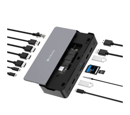 USB-C Pro Docking Station 15 Port with SSD slot CDS-15S - Verbatim - 32173-1 - 23942321736 - DMwebShop - 1