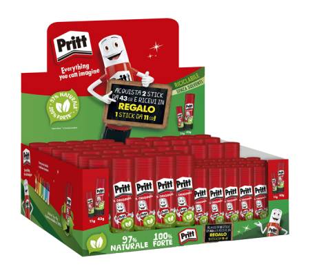 Colla Stick - 43 gr - +11 gr - bianco - expo 50 + 25 pz - Pritt - 3029504 - 8004630934799 - DMwebShop