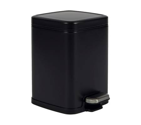 Bidone Pico - con pedale e vaschetta - 6 lt - nero satinato - Perfetto - 28161 - 8052474281616 - DMwebShop
