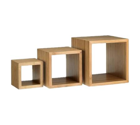 Alzata buffet Cubo - misure assortite - bamboo - naturale - conf. 3 pezzi - Leone - S0128 - 8024112002952 - DMwebShop