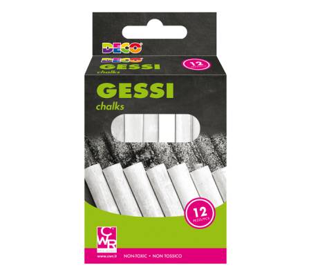 Gessetti tondi - Ø 10 x 81 mm - bianco - Scatola 12 gessetti tondi - Deco - 12509 - 8004957125092 - DMwebShop