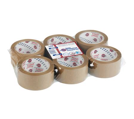 Nastro adesivo 330 - 7,5 cm x 66 mt - PVC - avana - conf. 4 pezzi - Eurocel - 000211400 - 211400 - DMwebShop - 1