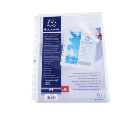 Busta forata - con soffietto e patella - liscia - A4 - PPL - conf. 5 pezzi - Exacompta - 5503E - 3130630055037 - DMwebShop
